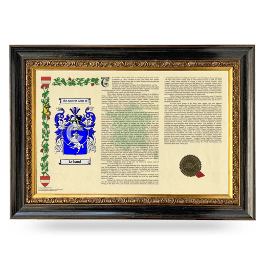 Le baud Armorial Landscape Framed - Heirloom